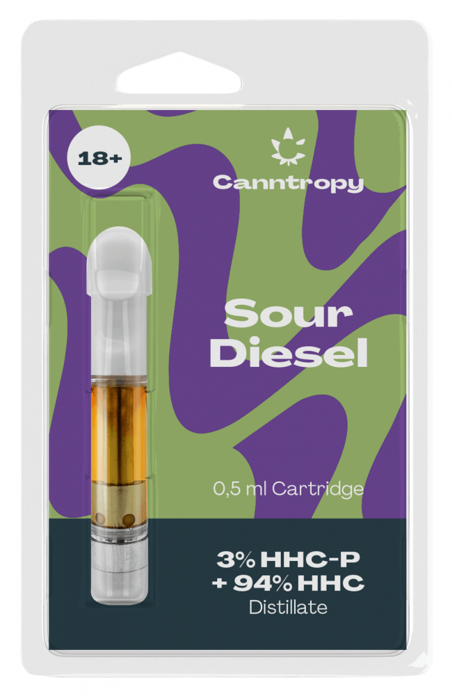 Canntropy HHC Blend Cartridge Sour Diesel, 3 % HHC-P, 94 % HHC, 0,5 ml
