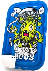 Best Buds Grind Me Grand plateau à roulettes en métal avec carte de broyage magnétique