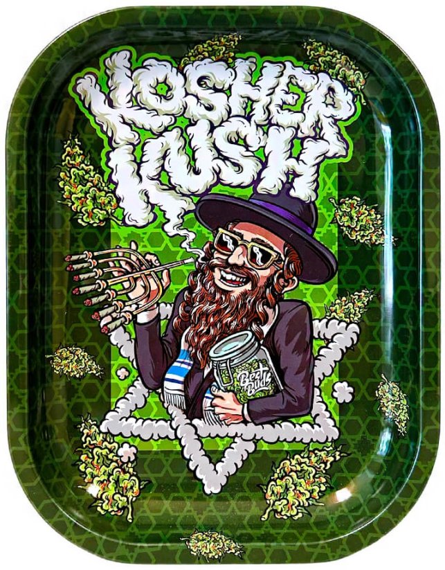 Best Buds Kosher Kush Metal Rolling Tray Pequeno, 14x18 cm