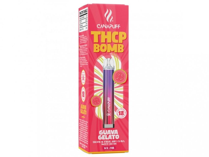 CanaPuff BOMB BOMB Guava Gelato, 0,8 g THCP - De unică folosință, 2 ml