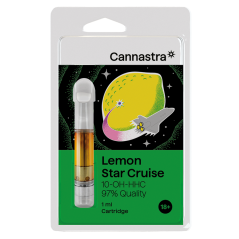 Cannastra 10-OH-HHC kārtridžs Lemon Star Cruise, 10-OH-HHC, 97% kvalitāte, 1 ml