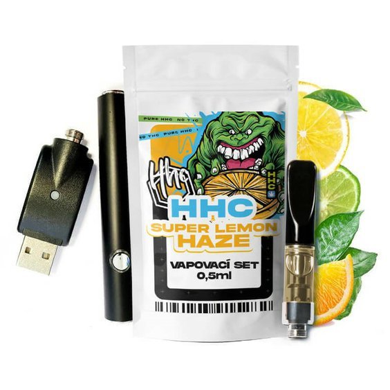 Set CBD HHC ceco Batteria + Cartuccia Super Lemon Haze, 94 %, 0,5 ml