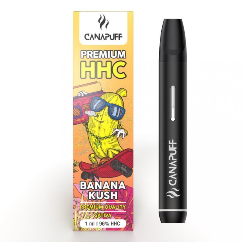 CanaPuff BANANA KUSH 96 % HHC - Στυλό ατμού μίας χρήσης, 1 ml