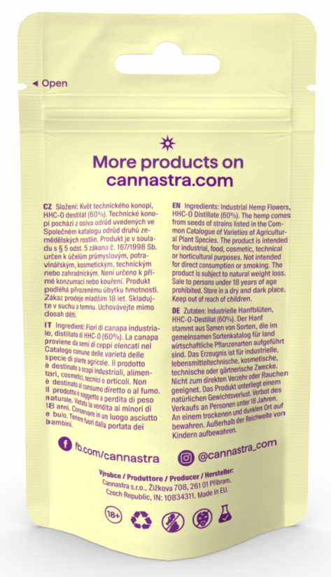 Cannastra HHC-O Flower Purple Boom 60 %, 1 g - 100 g - 100 g