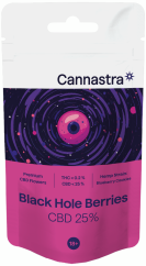 Cannastra CBD-blommor Black Hole Berries, CBD 25 %, 1 g - 100 g