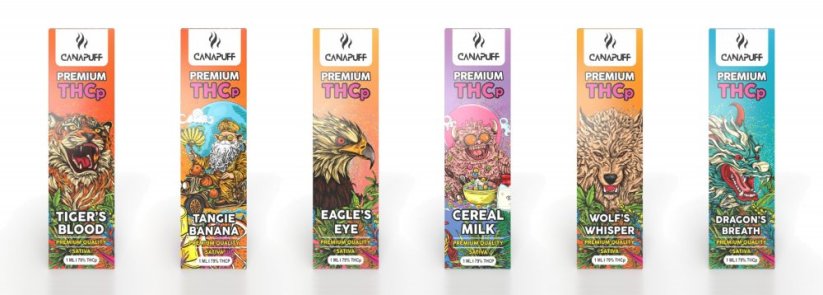 CanaPuff THCP Vapes, alles-in-één set - 6 smaken x 1 ml