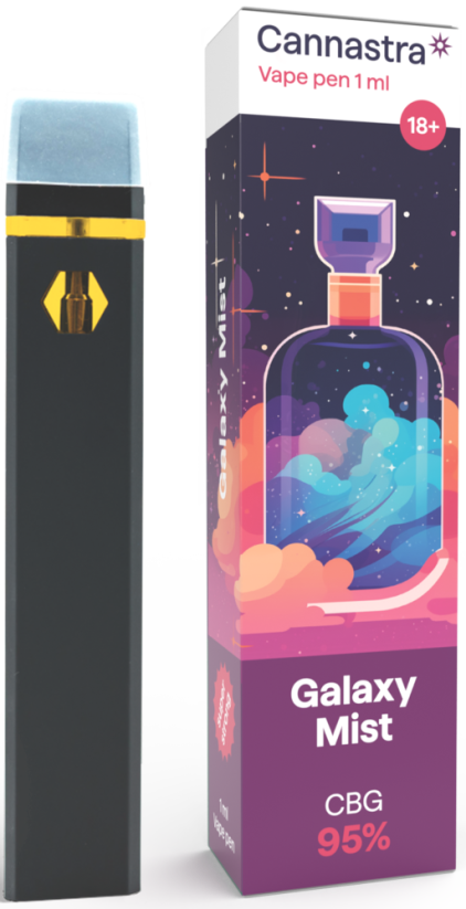 Cannastra CBG Penna da Vape monouso Galaxy Mist, CBG 95 %, 1 ml
