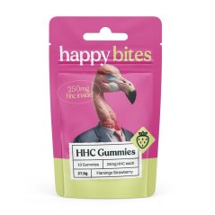 Happy Bites HHC Gummies Flamingo Strawberry, 10 kpl x 25 mg, 250 mg.