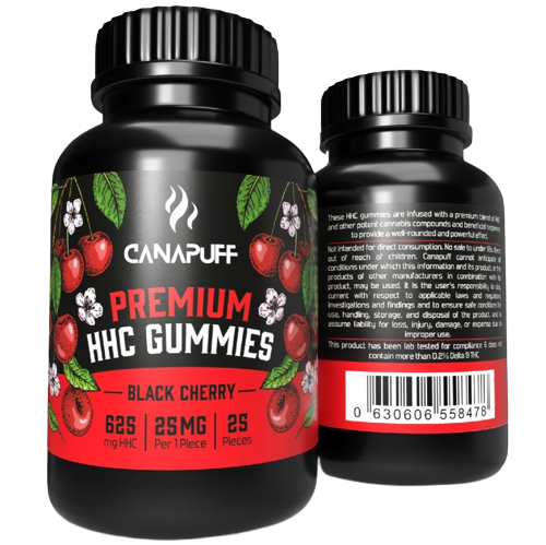 CanaPuff HHC Gummies Cereza Negra, 20 pcs x 25 mg, 500 mg, 70 g