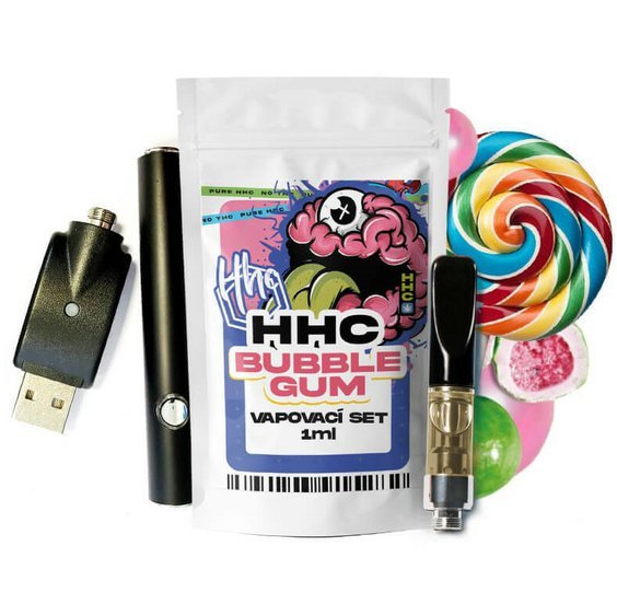 Set CBD HHC ceco Batteria + Cartuccia Bubble Gum, 94 %, 1 ml