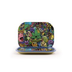 Euphoria Small Rolling Tray Set with Magnetic Cover Whimsical - 180 x 140 mm