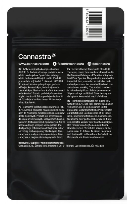 Cannastra HHC Kvetinový medzihviezdny ľad 30 %, 1 - 100 g