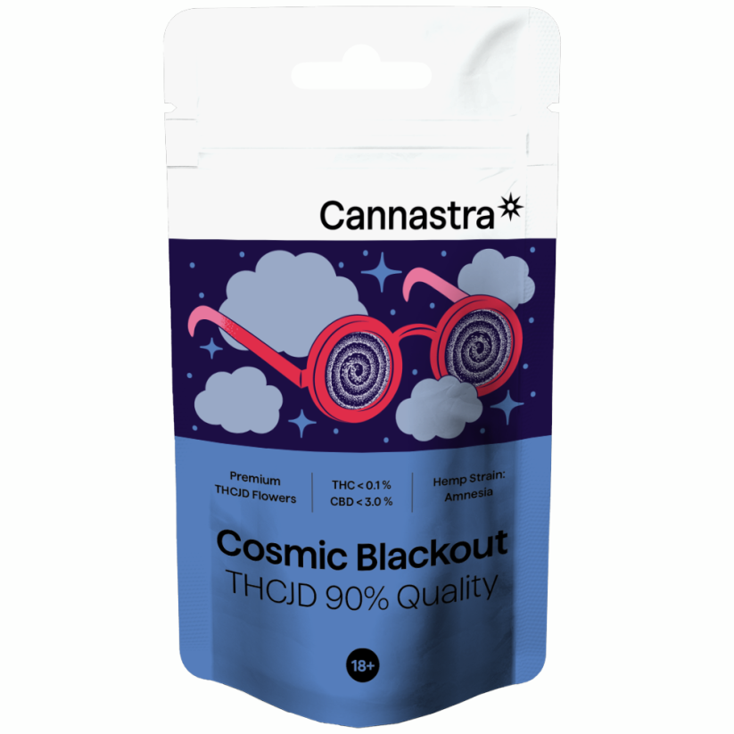 Cannastra THCJD Flor Cosmic Blackout, THCJD 90% de qualidade, 1g - 100 g