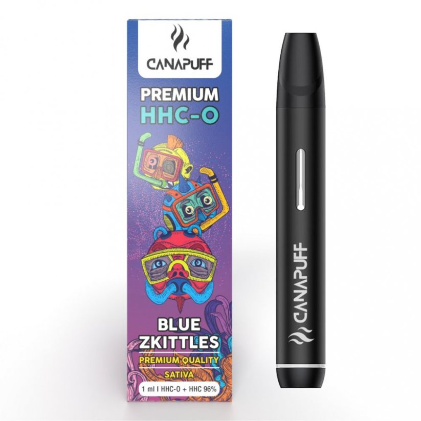 CanaPuff BLUE ZKITTLES 96 % HHC-O - jednorazové vape pero, 1 ml