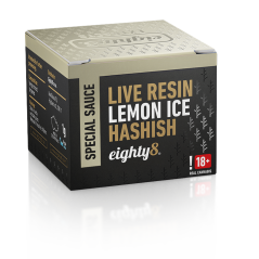 Eighty8 CBD Live Resin Lemon Ice Hashish, 50% CBD, 1 g