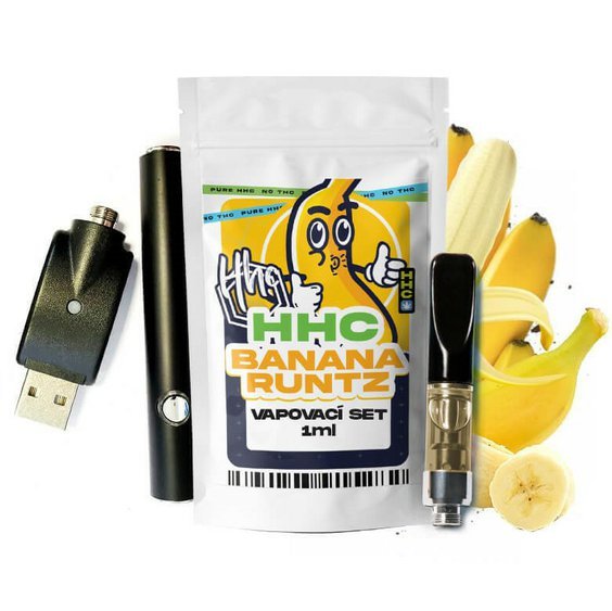 Čehijas CBD HHC komplekts Baterija + kārtridžs Banana Runtz 94 %, 1 ml