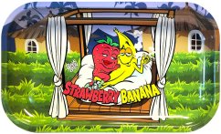Best Buds Strawberry Banana Vassoio Rolling in metallo lungo, 16x27 cm