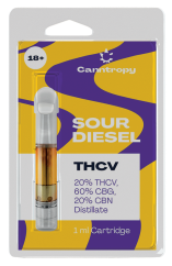 Canntropy THCV kasetne Sour Diesel - 20 % THCV, 60 % CBG, 20 % CBN, 1 ml