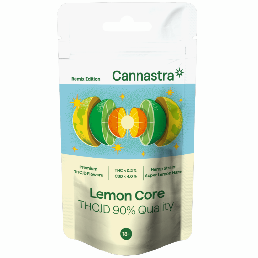 Cannastra THCJD Kukka Lemon Core, THCJD 90% laatu, 1g - 100 g