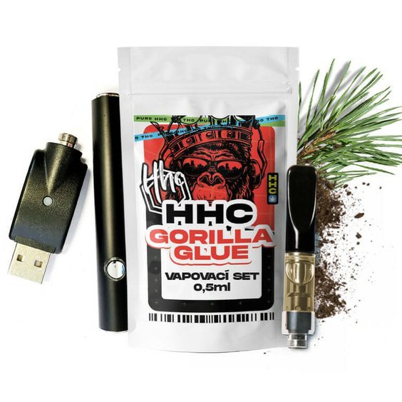 Tjekkisk CBD HHC-sæt Batteri + Patron Gorilla Lim, 94 %, 0,5 ml