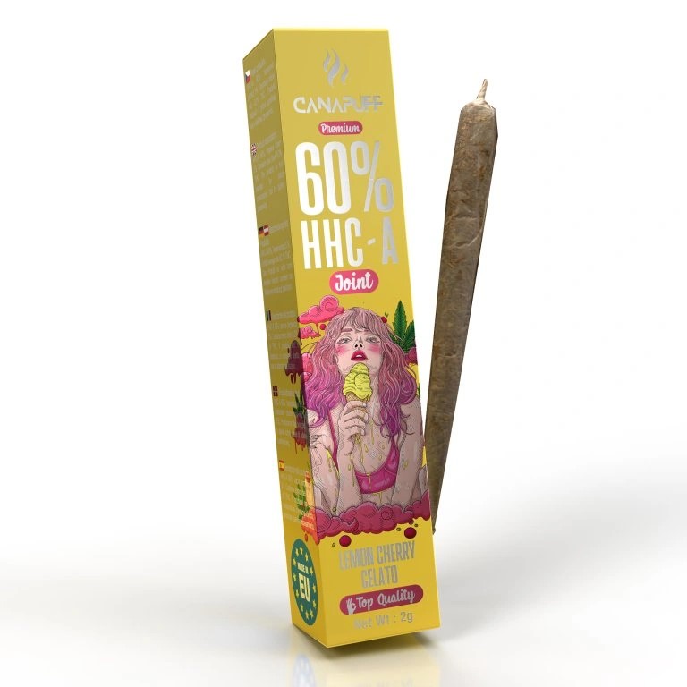 CanaPuff HHCA Preroll Gelato de Cereja e Limão, HHCA 60 %, 2 g