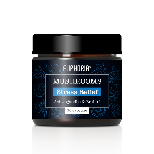 Euphoria Mushrooms Stress Relief, 30 kapsulių
