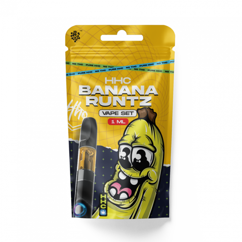 Czeski zestaw CBD HHC Bateria + Wkład Banana Runtz 94 %, 1 ml