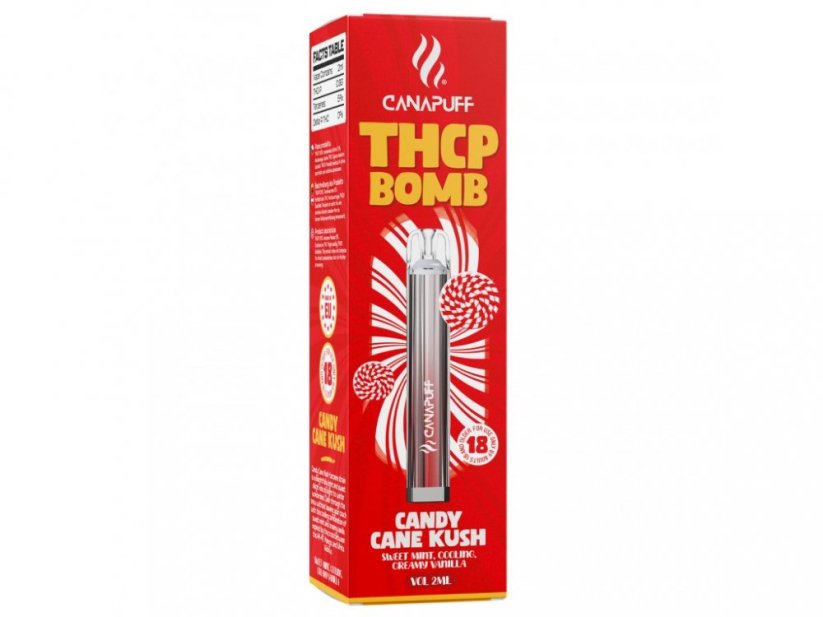 CanaPuff BOMB Candy Cane Kush, 0,8 g THCP - vienkartinis, 2 ml