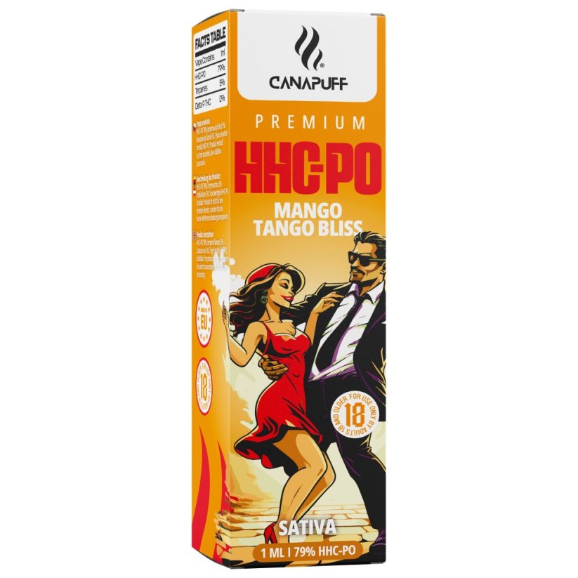 CanaPuff ühekordselt kasutatav Vape Pen Mango Tango Bliss, 79 % HHCPO, 1 ml