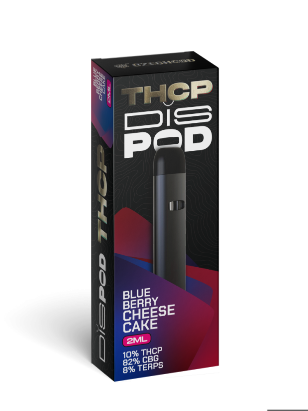 Penna da svapo CBD THCP ceca disPOD Blueberry Cheesecake 10% THCP, 82% CBG, 2 ml