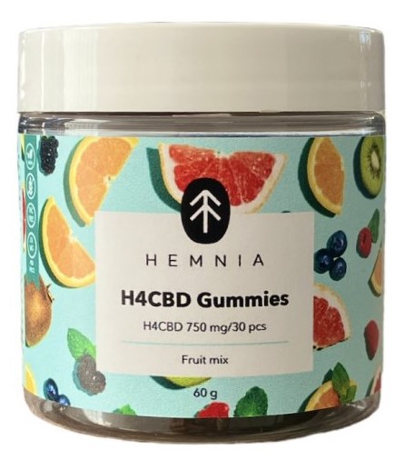 "Hemnia H4CBD Gummies Fruit Mix", 750 mg H4CBD, 30 vnt. x 25 mg, 60 g