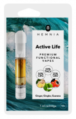 Hemnia Active Life - Cartridge, THCV 20%, CBG 50%, CBD 25%, Ingwer, Gingko Biloba, Guarana, (1 ml)