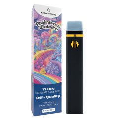 Canntropy THCV vienreizlietojamais Vape Pen Rainbow Zelato dzīvie sveķu terpēni, THCV 96% kvalitāte, 1 ml