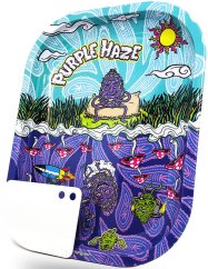 Best Buds Purple Haze Pequeno tabuleiro de metal para rolos com cartão moedor magnético