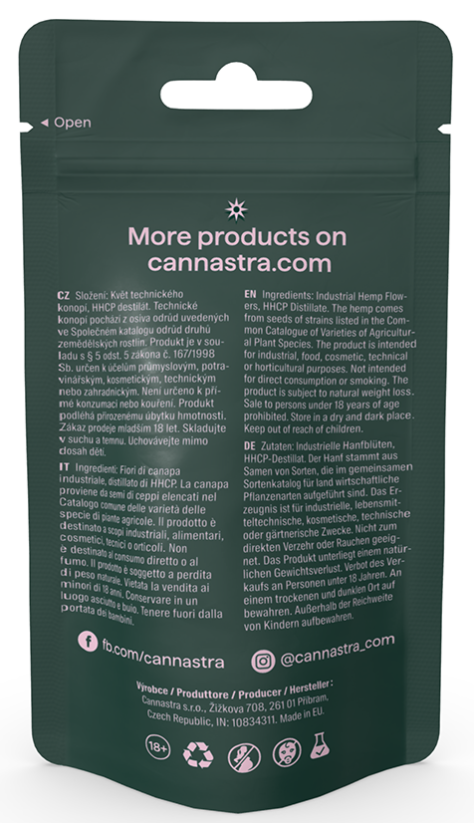 Cannastra HHCP λουλούδι Gamma Ray (Purple Haze) - HHCP 15 %, 1 g - 100 g