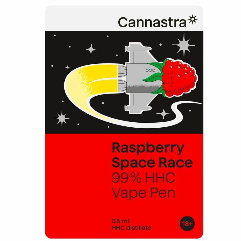 Cannastra HHC Vape Pen Raspberry Space Race, 99 % HHC, 0,5 ml