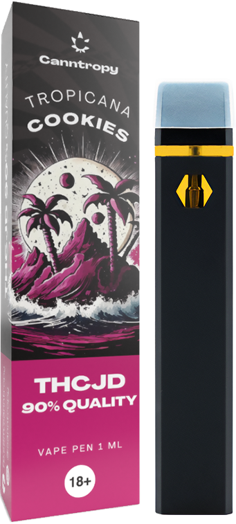 Canntropy THCJD Vape Pen за еднократна употреба Tropicana Cookies, THCJD Quality 90 %, 1 ml