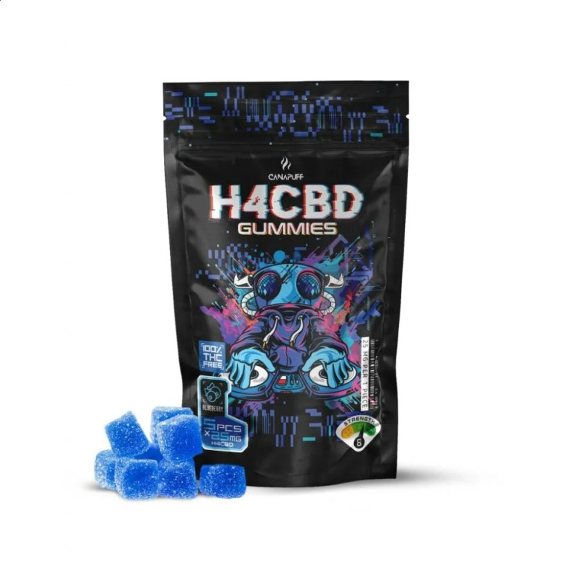 CanaPuff H4CBD gumicukor, áfonya, 5 db x 25 mg H4CBD, 125 mg