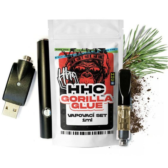 Čekijos CBD HHC rinkinys Baterija + kasetė Gorilla Glue, 94 %, 1 ml