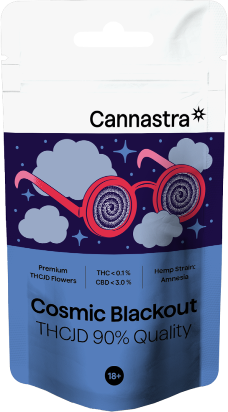 Cannastra THCJD ziedi Cosmic Blackout, THCJD 90% kvalitāte, 1g - 100 g