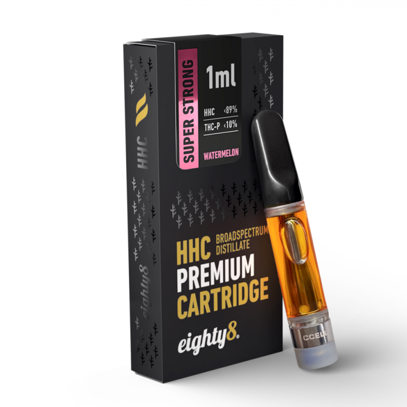 Eighty8 Superstrong HHC Cartucho Sandía, 89 % HHC, 10 % THCP, CCELL, 1 ml