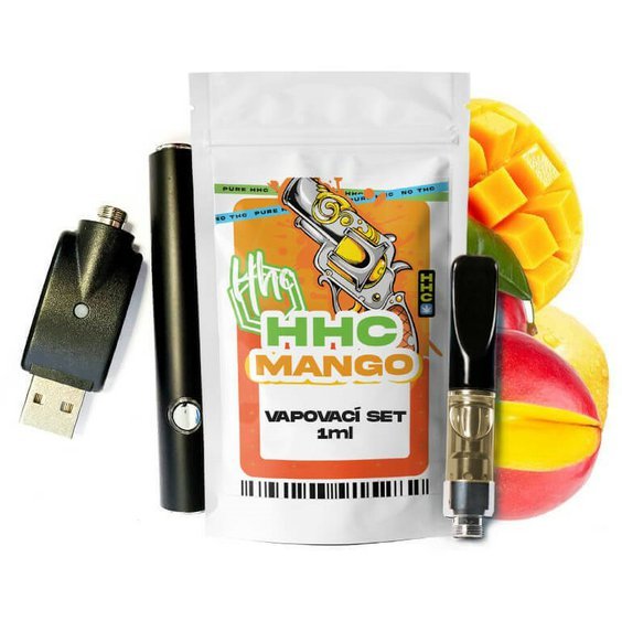 Tšehhi CBD HHC komplekt aku + padrun Mango, 94 %, 1 ml