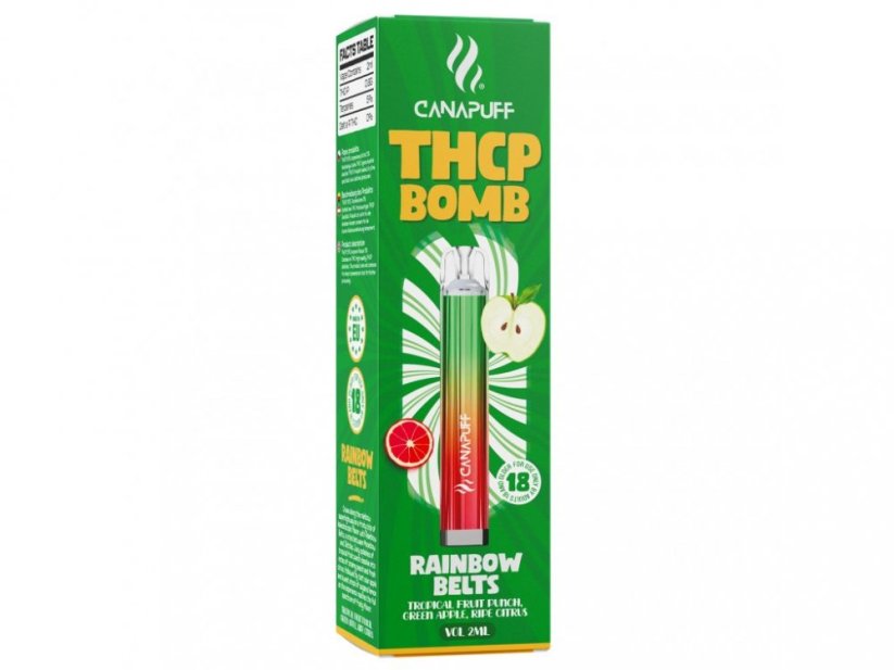 Cinturones CanaPuff BOMB Rainbow, 0,8 g THCP - Desechables, 2 ml