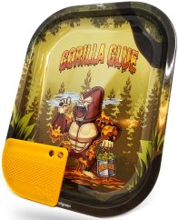 Best Buds Gorilla Glue Petit plateau à roulettes en métal avec carte de broyage magnétique
