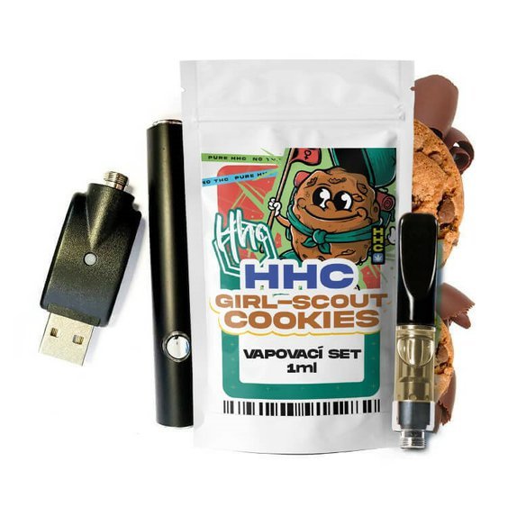 Czeski zestaw CBD HHC Bateria + Kartridż Girl Scout Cookies, 94%, 1 ml