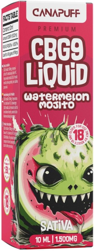 CanaPuff CBG9 flydende vandmelonmojito, 1500 mg, 10 ml
