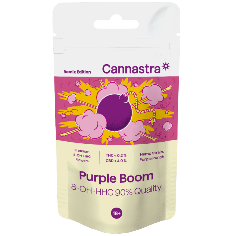 Cannastra 8-OH-HHC Flower Purple Boom 90 % kwaliteit, 1 g - 100 g