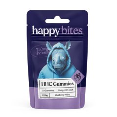 Happy Bites HHC Gummies Rinoceronte de Mirtilo, 10 unidades x 25 mg, 250 mg