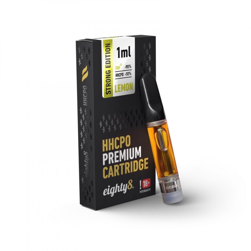 Cartucho Eighty8 HHCPO Limão Premium Forte, 10 % HHCPO, 1 ml