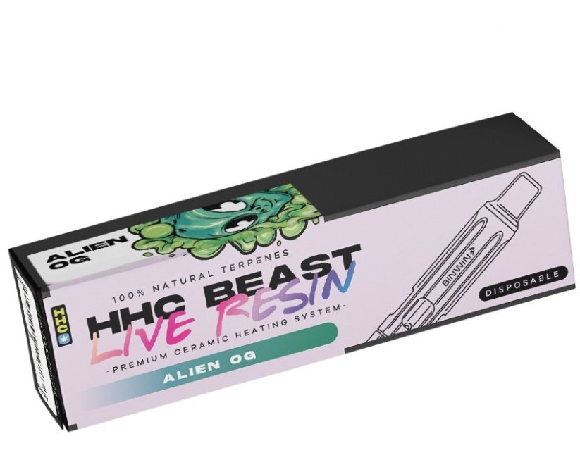 Czech CBD HHC Vape BEAST Alien OG Levende Hars, 94 %, 1 ml